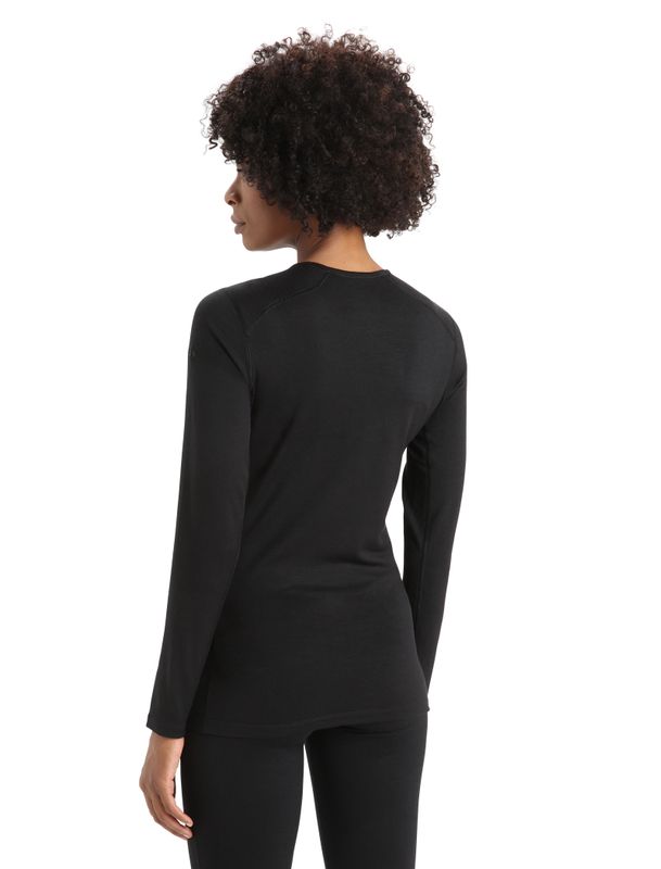 Women's Merino 200 Oasis Long Sleeve Crewe Thermal Top Black