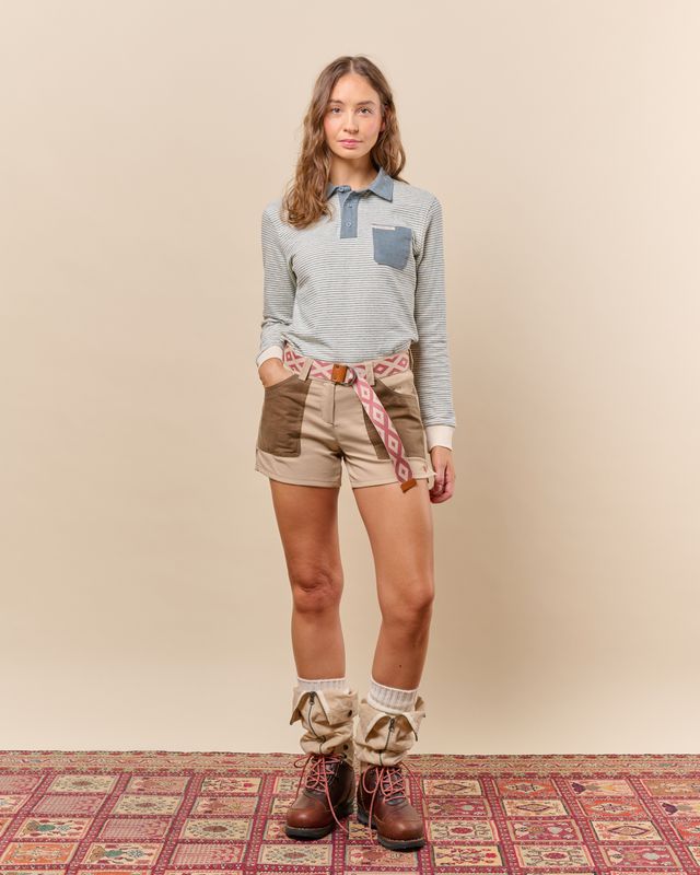 5Incher Field Shorts Womens Blue Surf/Olive Ash