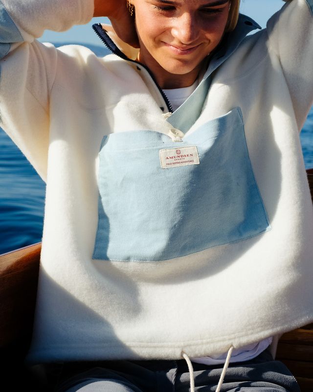 V-Bond Cord Fleece Womens Natural/Blue Sky