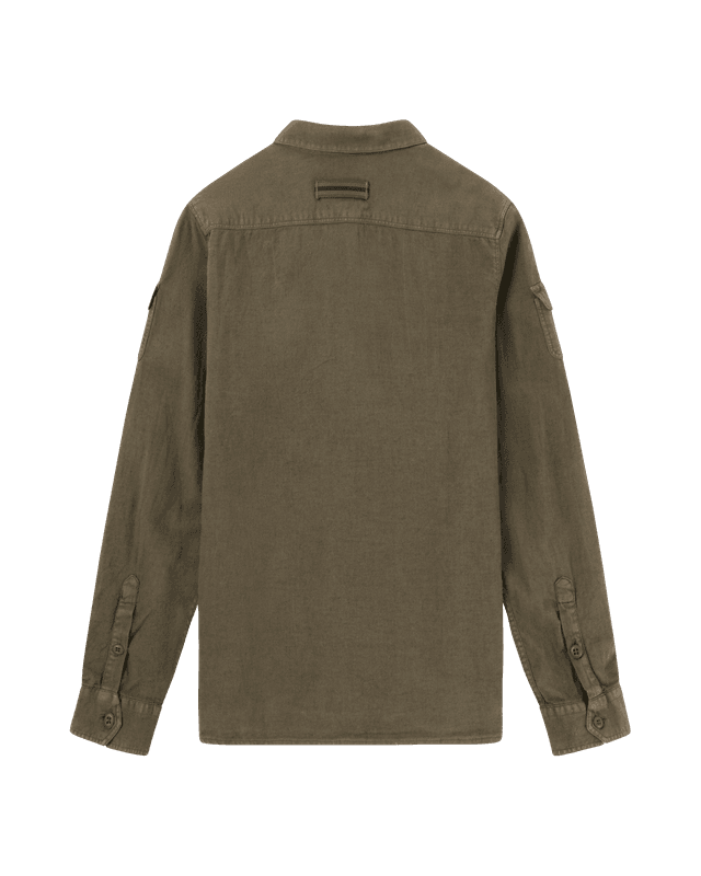 Traveller'S Linen Shirt Womens Olive