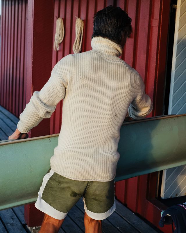 7Incher Field Shorts Mens Offwhite/Willow Green