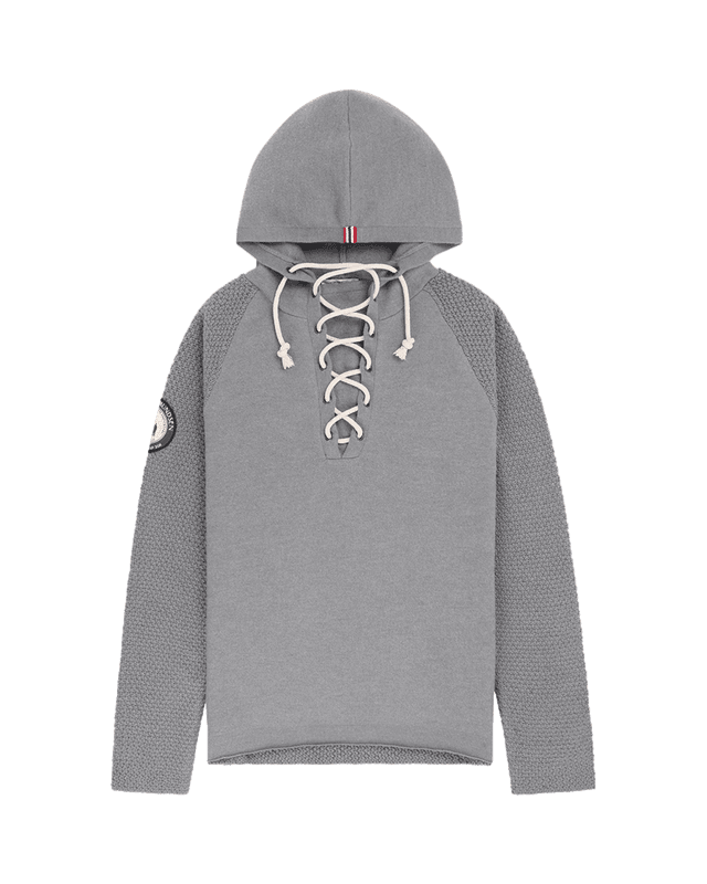 Amundsen Boiled Hoodie Laced Mens Light Grey