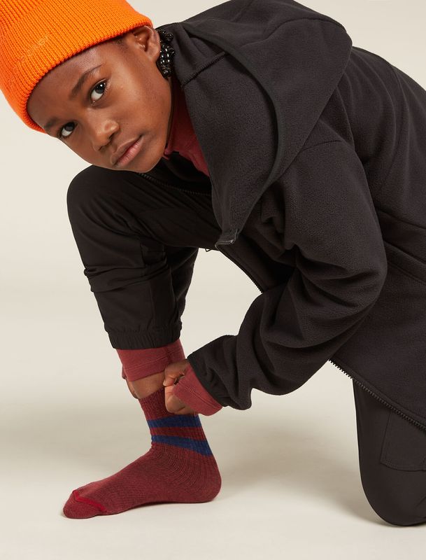 Kids' Merino Blend Hike Light Crew Socks Port/Royal Blue