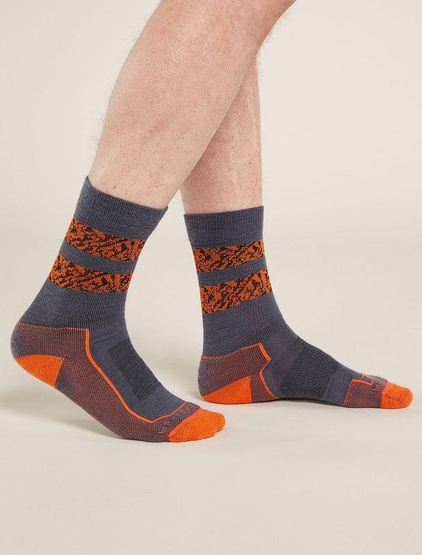 Men's Merino Hike+ Medium Crew Socks Graphite/Blaze