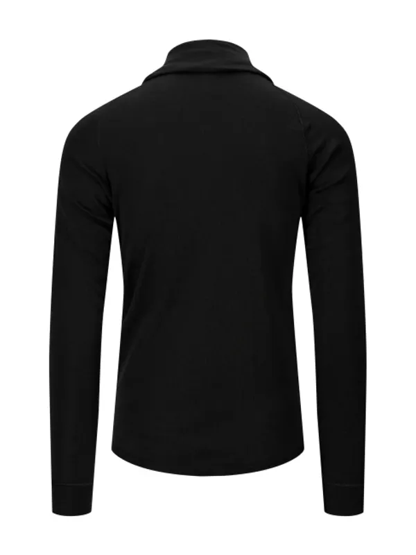 Classic Wool Zip Polo M´s Black