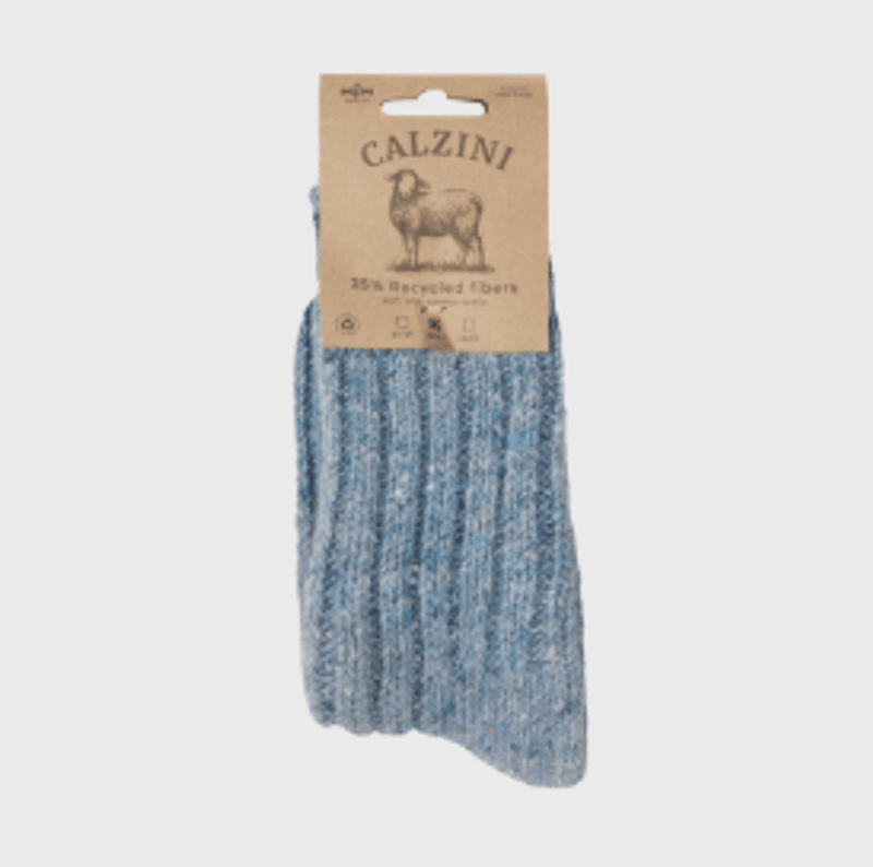 Calzini Socks Rib Soft 581 Wool Mix Light Blue 