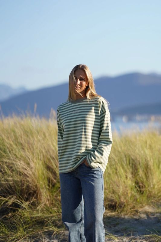 Pre Après Logo Striped Long Sleeve Unisex Green/Lime