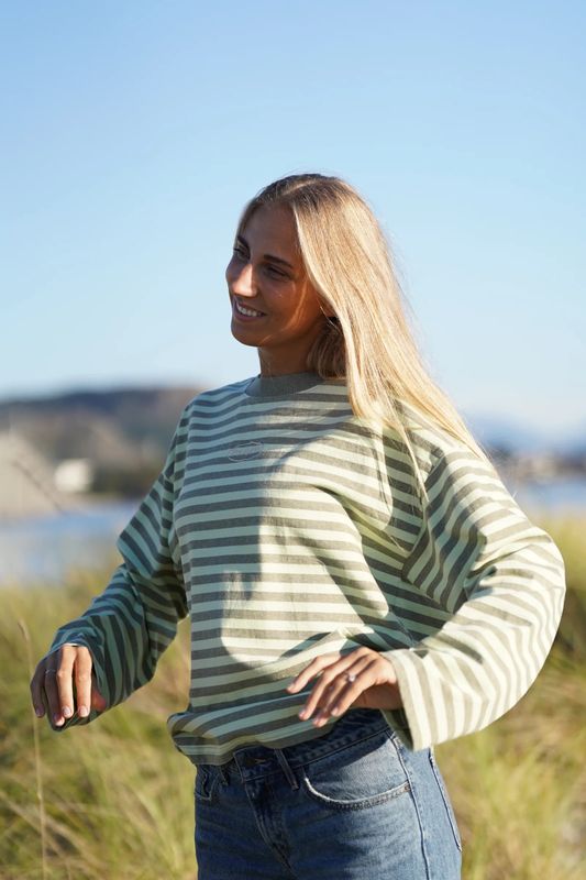 Pre Après Logo Striped Long Sleeve Unisex Green/Lime