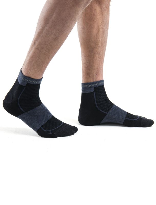 Men's Merino Blend Run+ Ultralight Mini Socks Black/Graphite