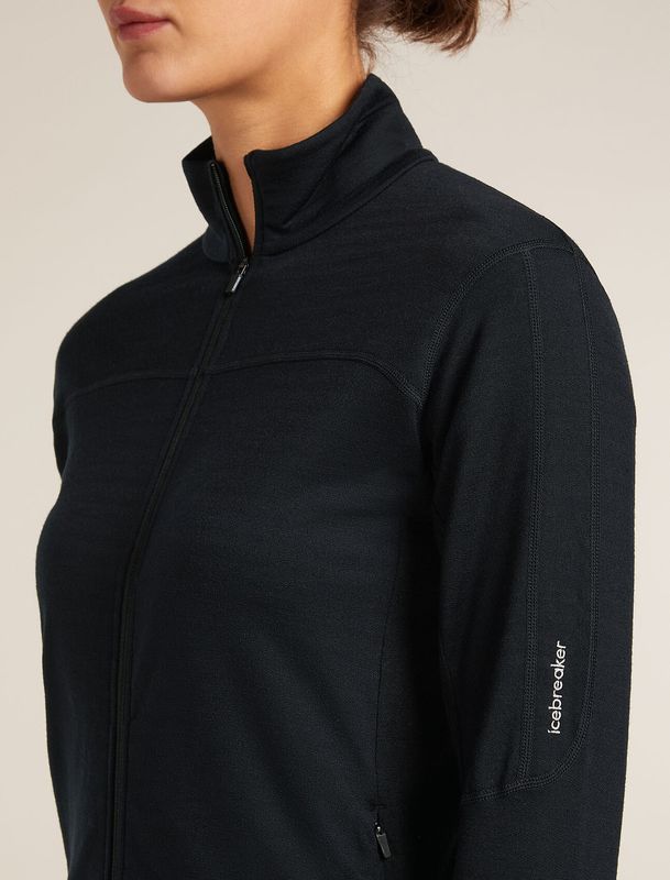 Women's Merino Blend 300 RealFleece Descender LS Zip Jacket Black