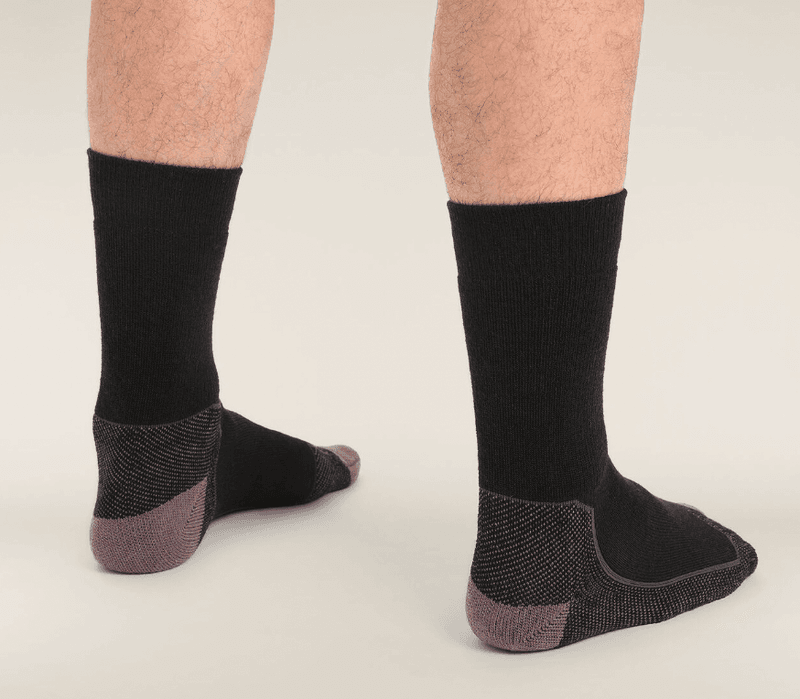 Mens Merino Hike+ Medium Crew Socks Black/Monsoon