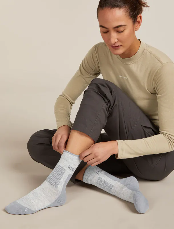 Women's Hike+ Medium crew Blizzard HtHr/Alloy